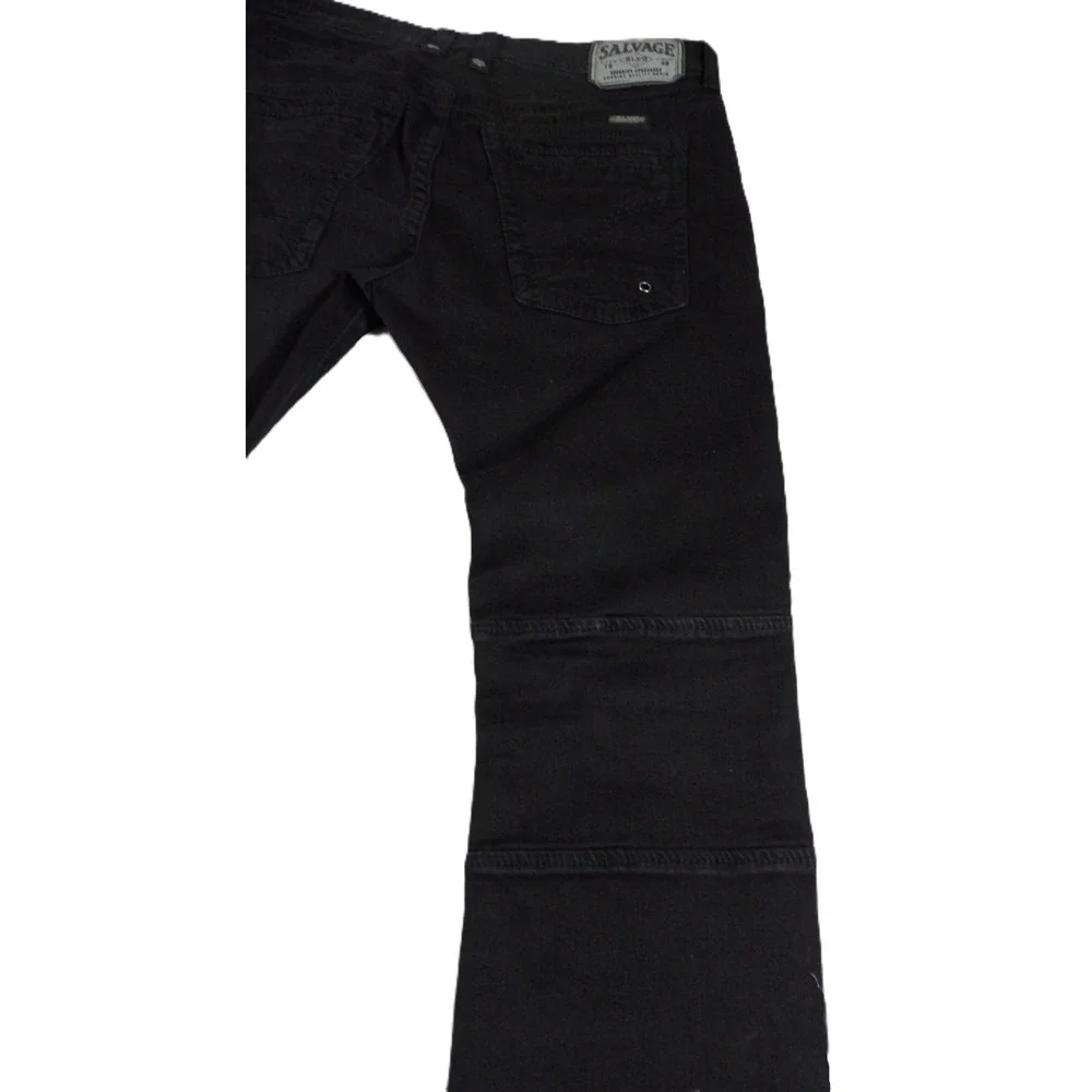 Salvage Havoc Moto Jeans Men W32 L30 Black Slim Straight Biker Buckle Denim Pant